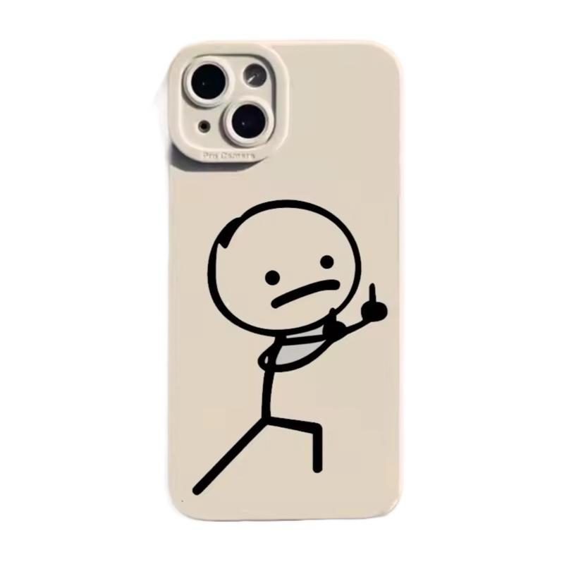 Phone Case Funny Minimalist Adult Design with Cartoon Character for iPhone
