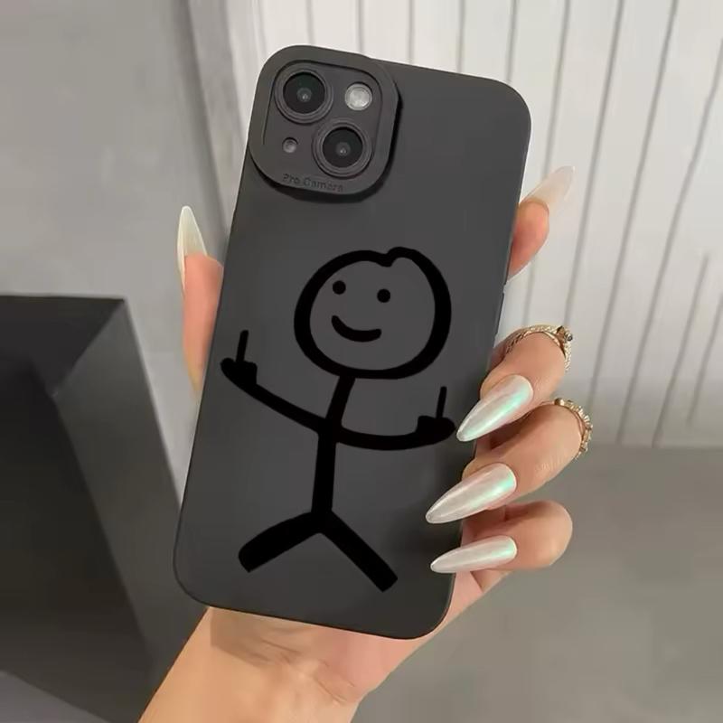 Phone Case Funny Minimalist Adult Design with Cartoon Character for iPhone