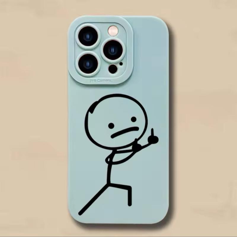 Phone Case Funny Minimalist Adult Design with Cartoon Character for iPhone
