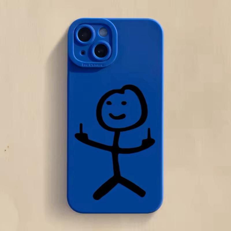Phone Case Funny Minimalist Adult Design with Cartoon Character for iPhone