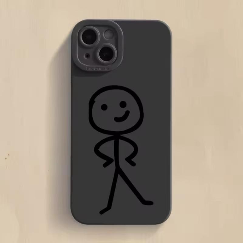 Phone Case Funny Minimalist Adult Design with Cartoon Character for iPhone