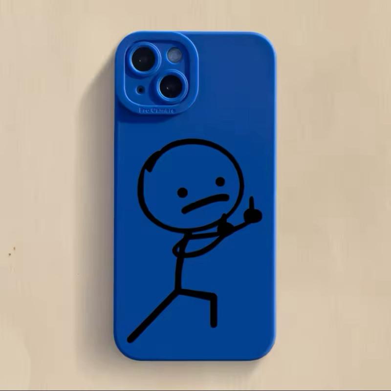 Phone Case Funny Minimalist Adult Design with Cartoon Character for iPhone