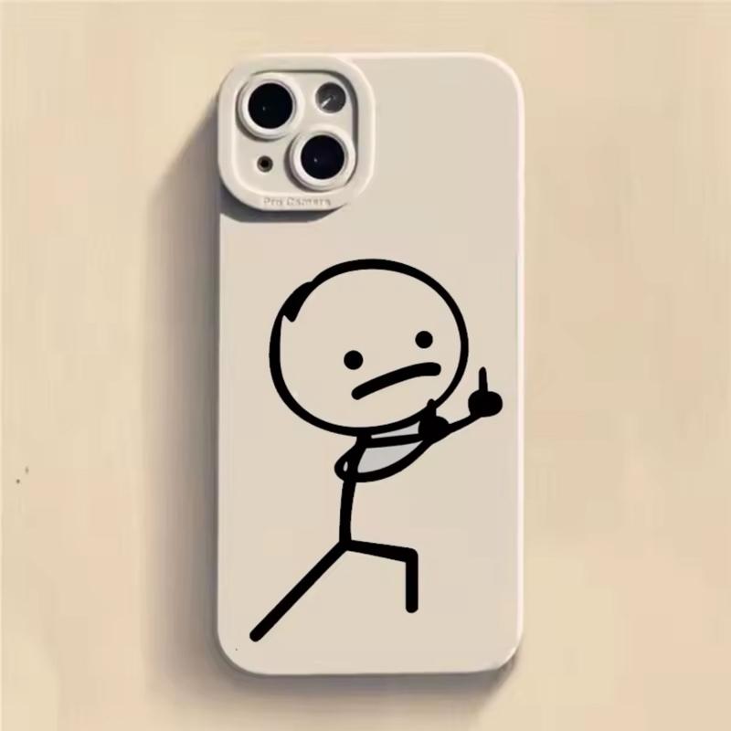 Phone Case Funny Minimalist Adult Design with Cartoon Character for iPhone